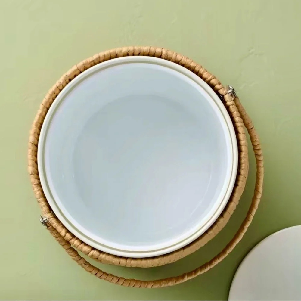Natural Woven Ice Bucket  Basket with Lid